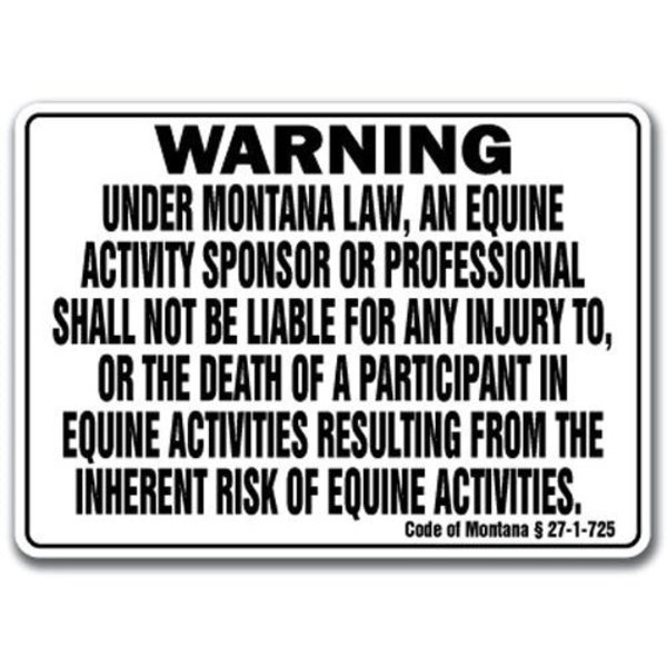 Signmission 14 in Height, 10 in Width, Plastic, 10" x 14", WS-Montana Equine WS-Montana Equine